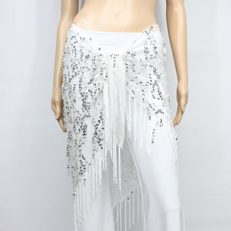 Belly Dance Sequins Triangular Waist Scarf for Performance