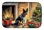 Australian Cattle Dog Cozy Christmas Dish Drying Mat