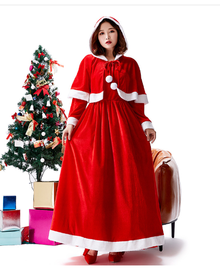 Two-Tone Shawl Dress for Christmas Outfit