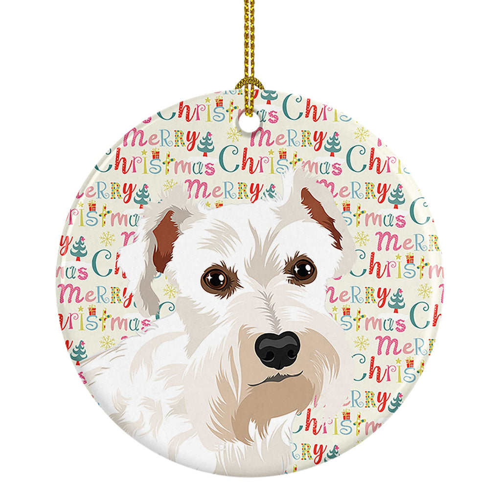 Schnauzer White #1 Christmas Ceramic Ornament
