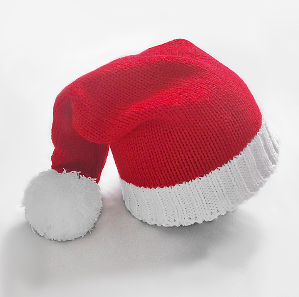 Warm Knitted Hat with Christmas Fur Ball Decor | Embroidered Cap
