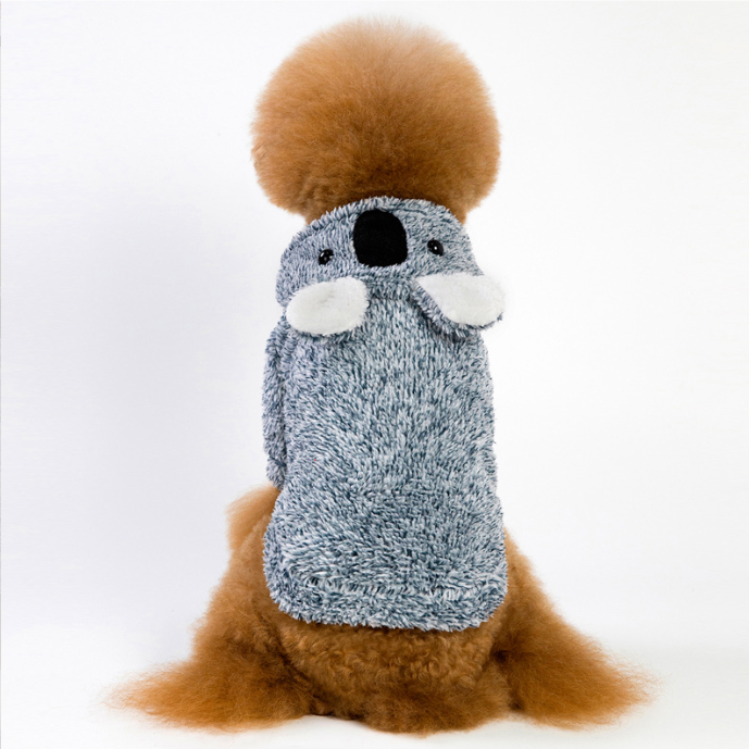 Thick Coral Fleece Sloth Bear Dog Clothes