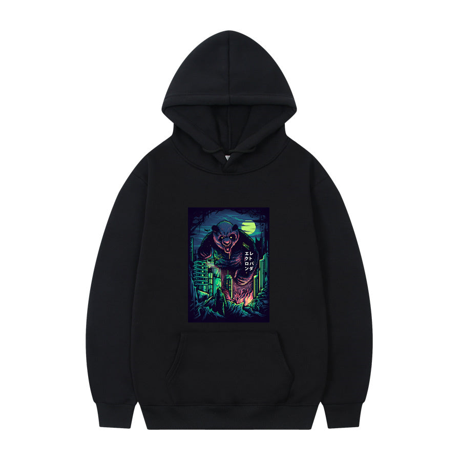 Men's Oversized Anime Monster Print Hoodie - Casual Pullover | Streetwear