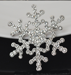 Christmas Snowflake Brooch with Rhinestones
