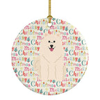 Merry Christmas Samoyed Ceramic Ornament