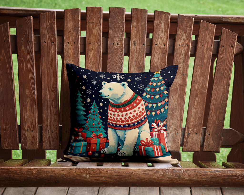 Polar Bear Christmas Throw Pillow