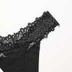 Seamless Lace-Trimmed Cotton Thong for Women Plus Size