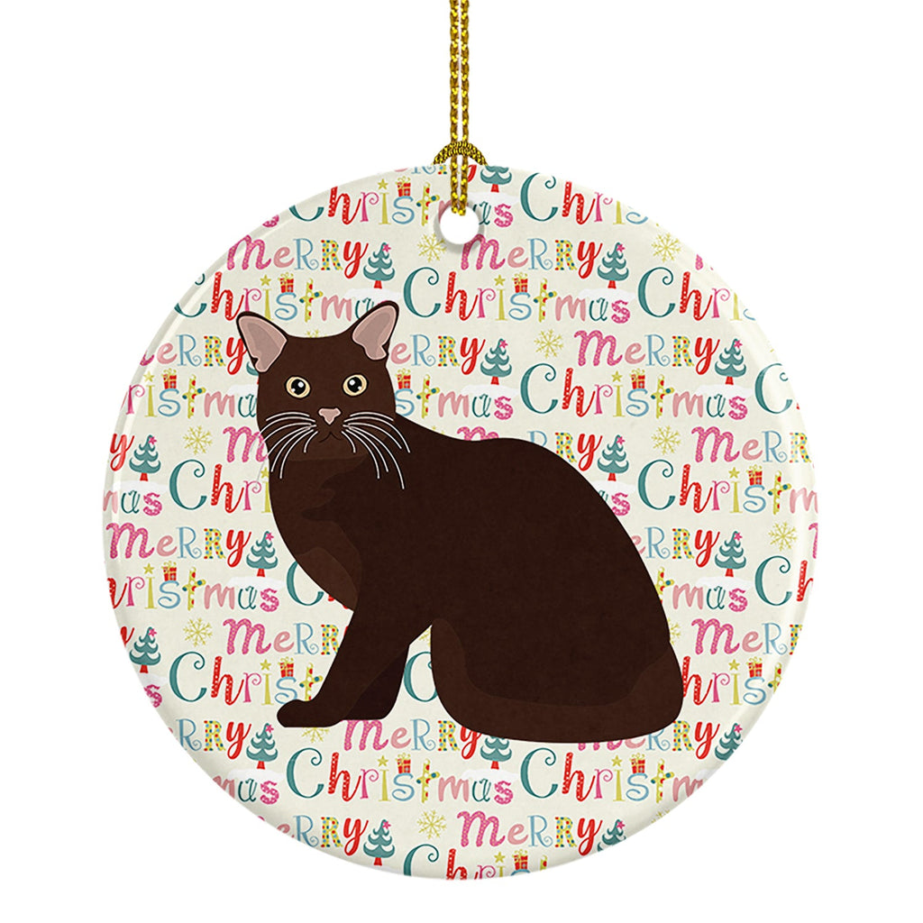 Burmese #2 Cat Christmas Ceramic Ornament
