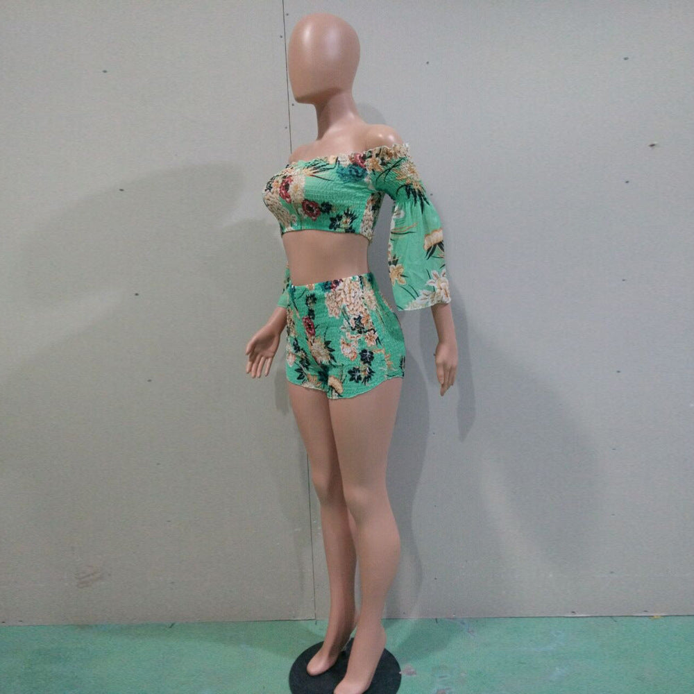 2019 Women's Casual Top and Shorts Beach Set