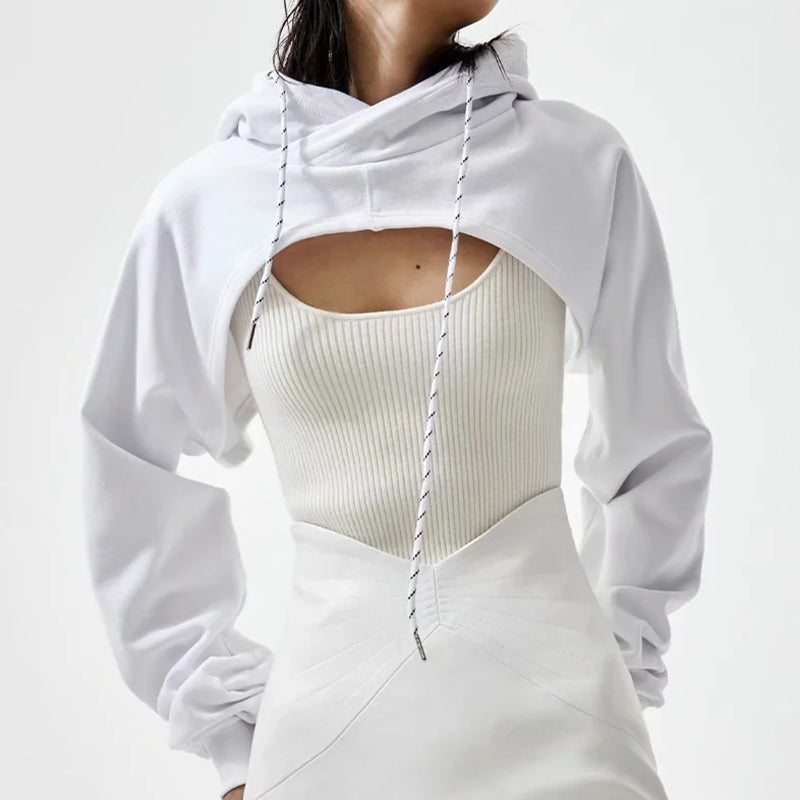 Women’s Summer Sexy Short Hoodie with Drawstring | Streetwear