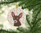 Chihuahua Chocolate #2 Christmas Ceramic Ornament