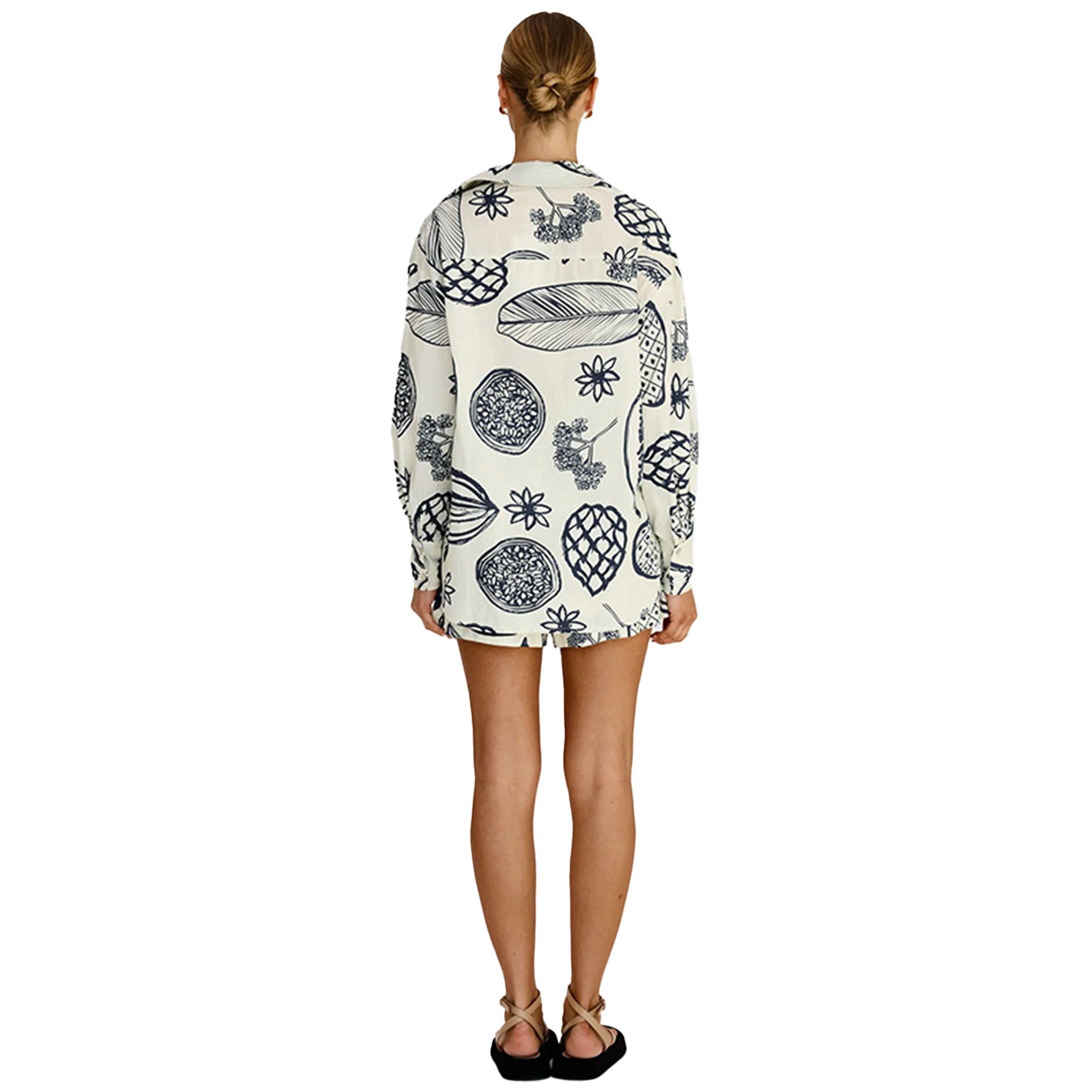 Fruit Print Shorts & Cardigan Set