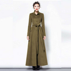 Slim-Fit Woolen Over-the-Knee Coat