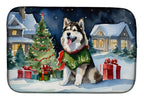Alaskan Malamute Cozy Christmas Dish Drying Mat