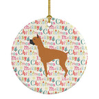 Boxer Merry Christmas Ceramic Ornament