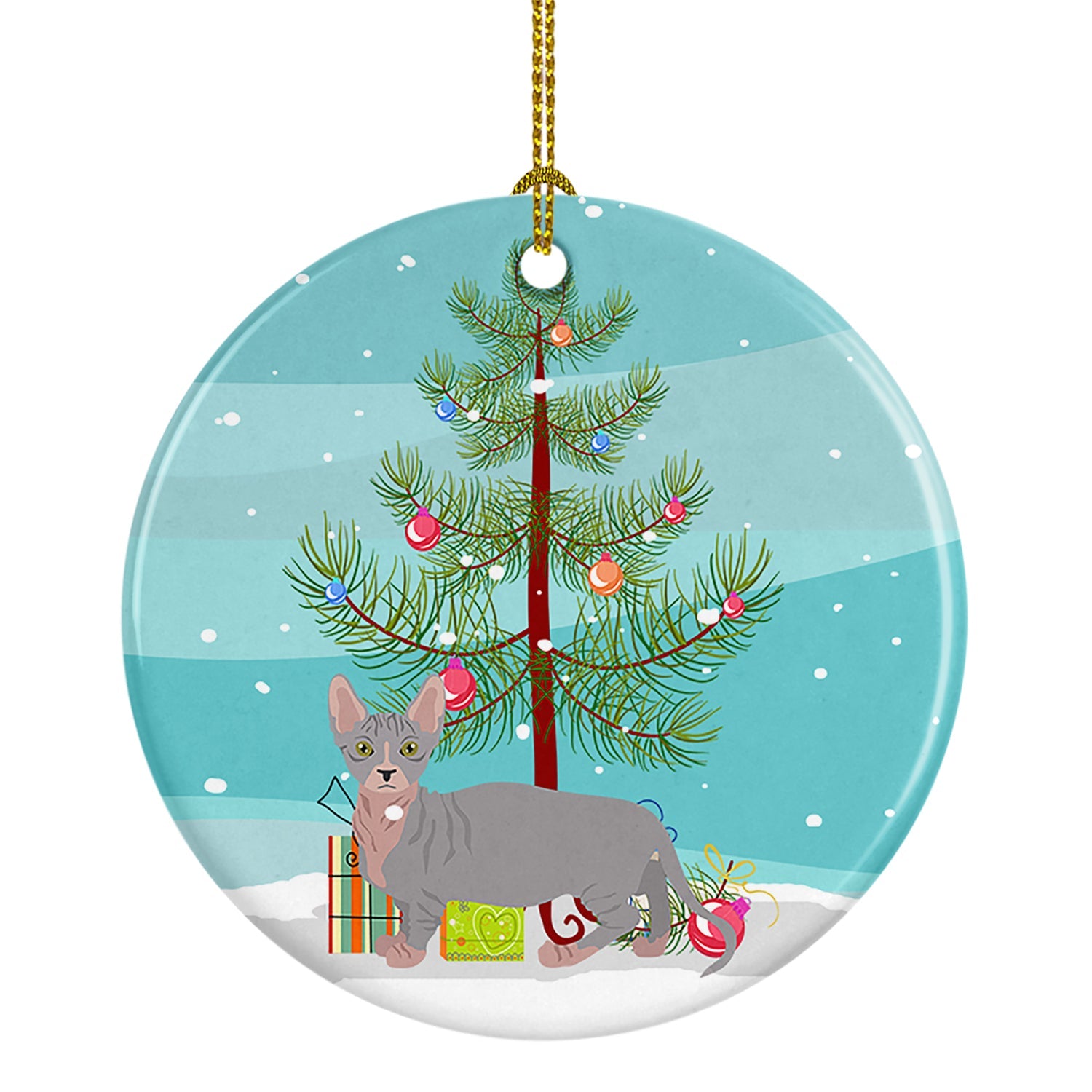 Bambino Cat Christmas Ceramic Ornament