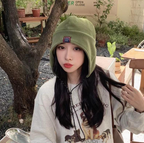 Thickened Warm Earmuff Cute Fashion Hat | Embroidered Cap