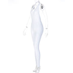 2023 Fall/Winter Women's Backless V-Neck Bodysuit