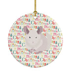 White Dominant Chinchilla Christmas Ceramic Ornament