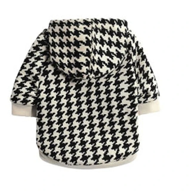 Pet Apparel Dog Hoodie - Christmas Houndstooth Design