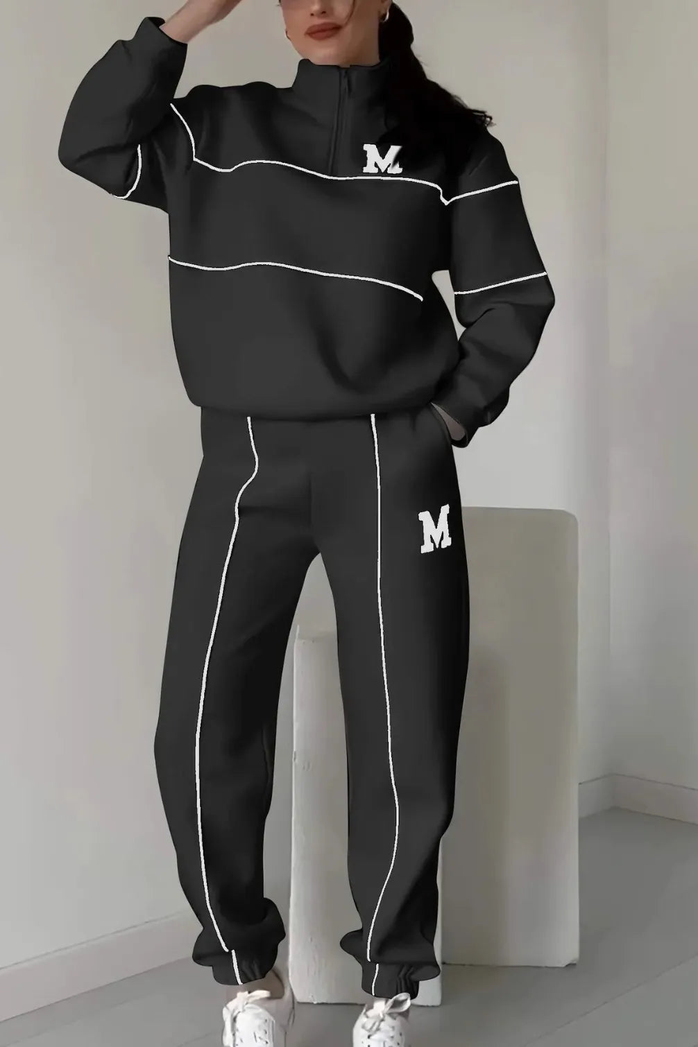 Hoodless Pullover Sweatshirt Sets | Streetwear