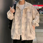 Casual Korean Men's Jacket with Trendy Print Design