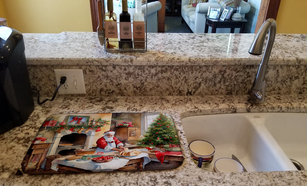 Cookies with Santa Claus Dish Drying Mat