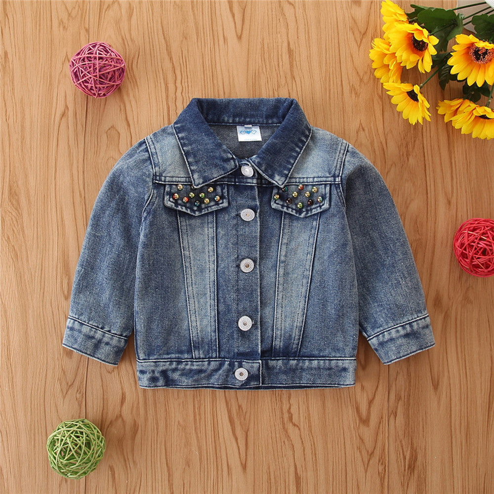 Girls' Denim Jacket in Western Style for Kids