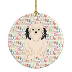 Merry Christmas Lowchen Ceramic Ornament