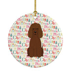 Merry Christmas Irish Water Spaniel Ceramic Ornament