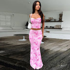 Women's Spaghetti Strap Midriff Two-Piece Set