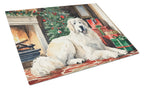 Great Pyrenees Cozy Christmas Glass Cutting Board