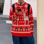 Men's Retro Loose Fit Couple Pullover Sweater | Streetwear