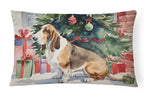 Basset Hound Christmas Throw Pillow