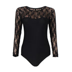 Lace Long Sleeve Corset Bodysuit