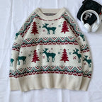 Korean Style Deer Print Thermal Sweater for Men