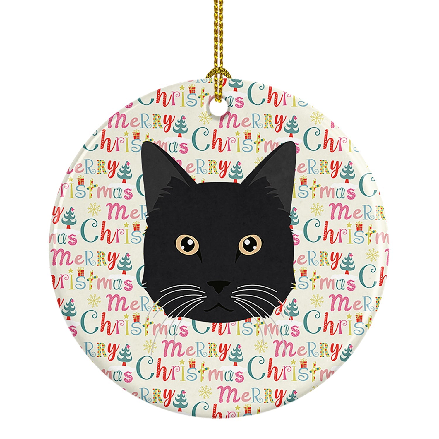 Chantilly Tiffany Cat Christmas Ceramic Ornament