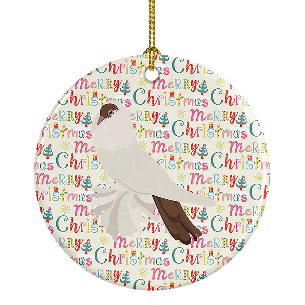 German Helmet Pigeon Christmas Ceramic Ornament