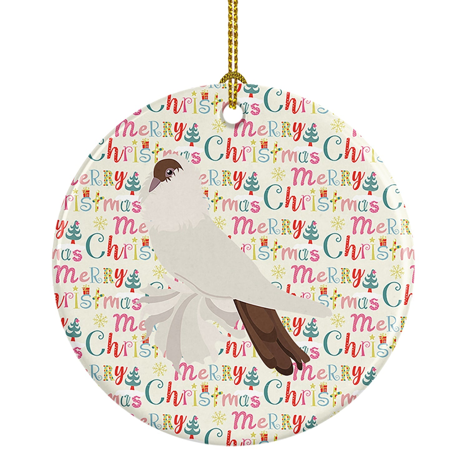 German Helmet Pigeon Christmas Ceramic Ornament