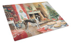 Greyhound Christmas Cookies Glass Cutting Board