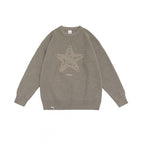 Retro Crew Neck Five-Star Knitted Sweater for All