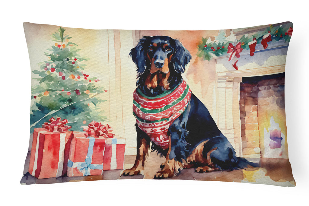 Gordon Setter Cozy Christmas Throw Pillow