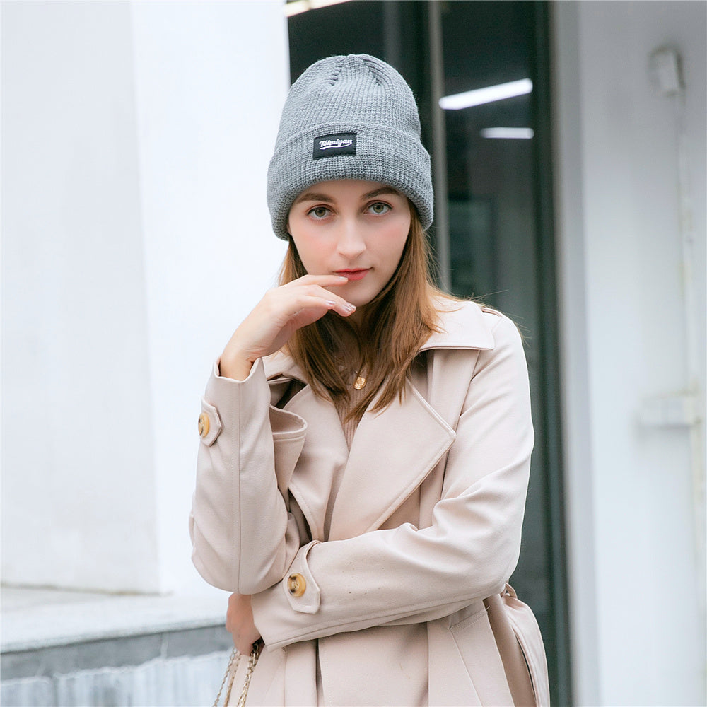 Reflective Beanie Hat for Women in Autumn and Winter | Embroidered Cap