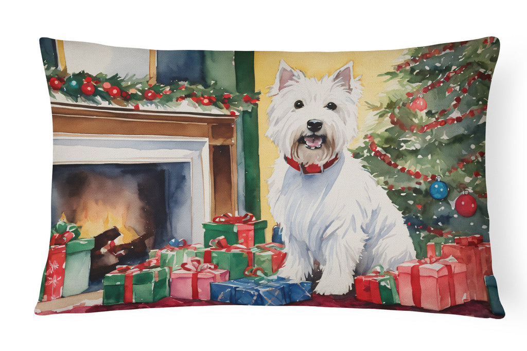 Westie Cozy Christmas Throw Pillow