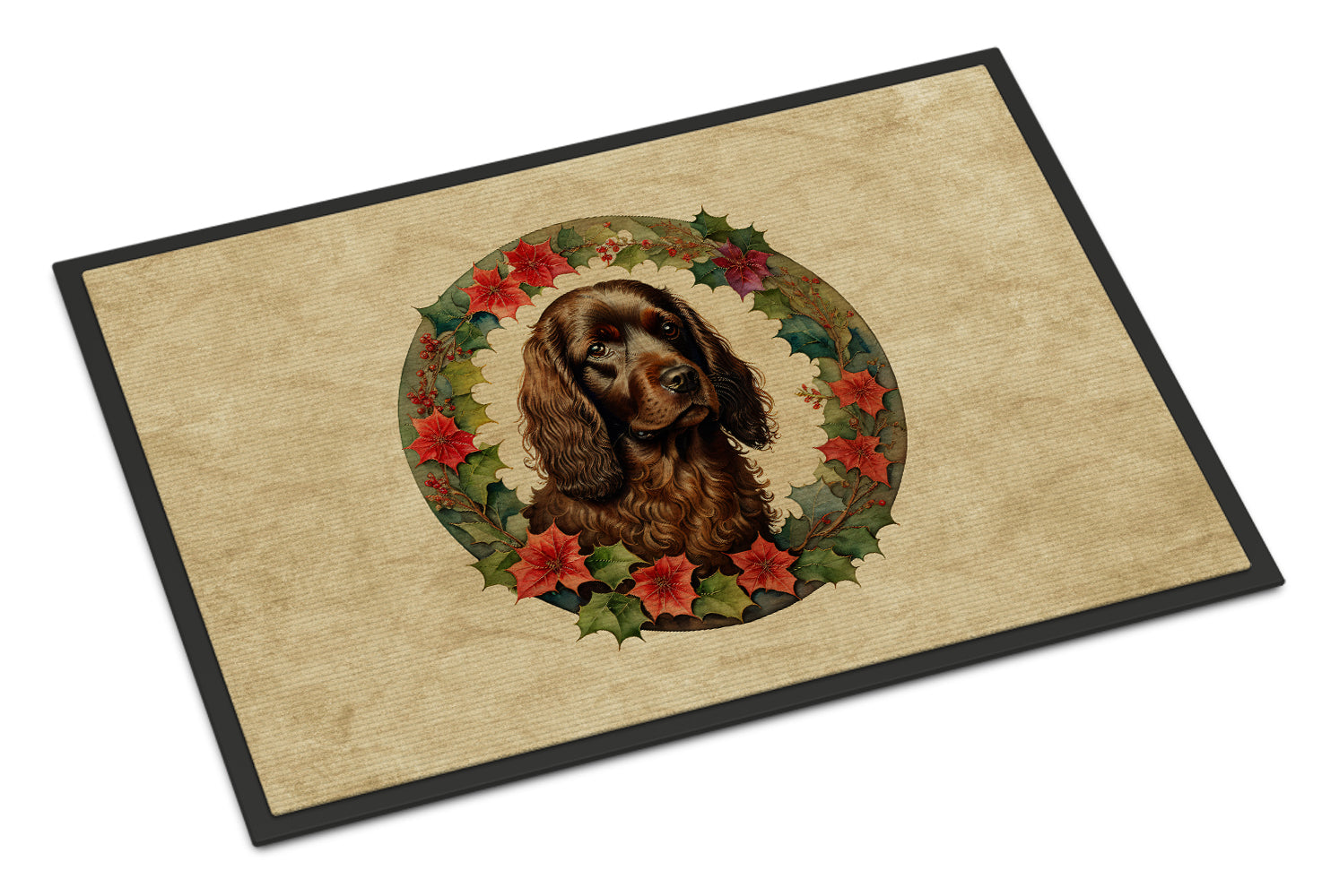Boykin Spaniel Christmas Flowers Doormat