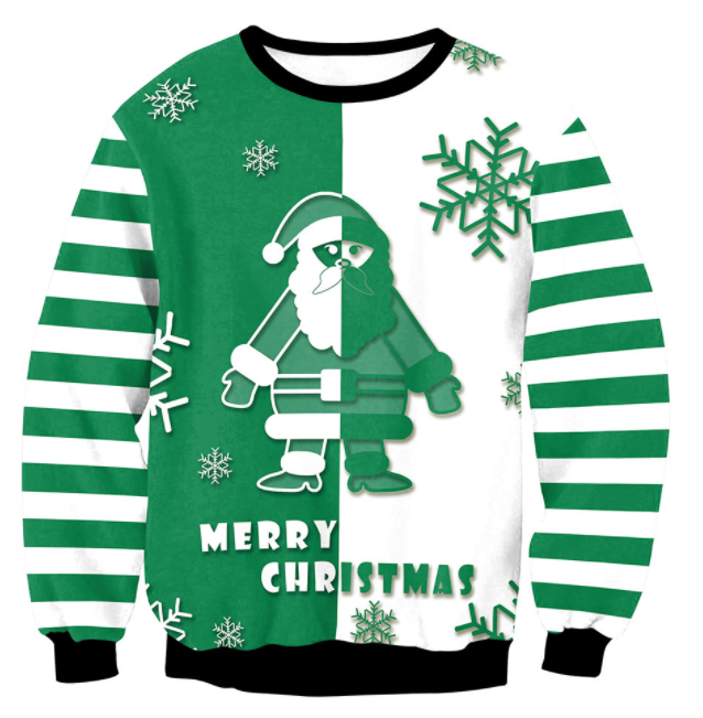Mixed Color Elk Christmas Long Sleeve Sweater Coat