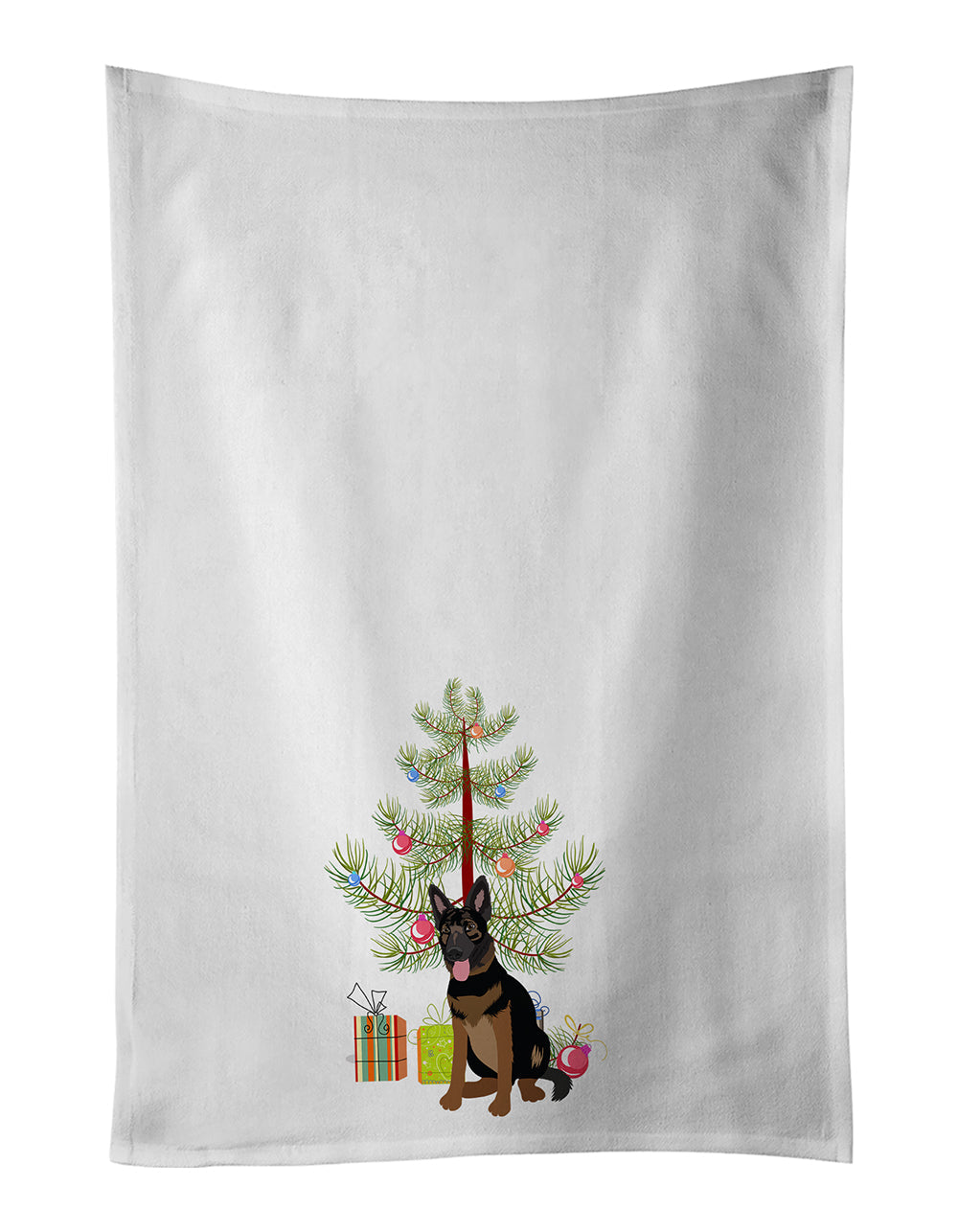 German Shepherd Bicolor Christmas Kitchen Towel Set of 2