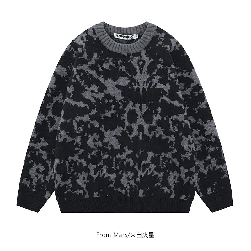 Jacquard Knitwear Round Neck Sweater for Men & Women