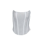 YJ23585 Summer Sexy Strapless Top with Corset Design