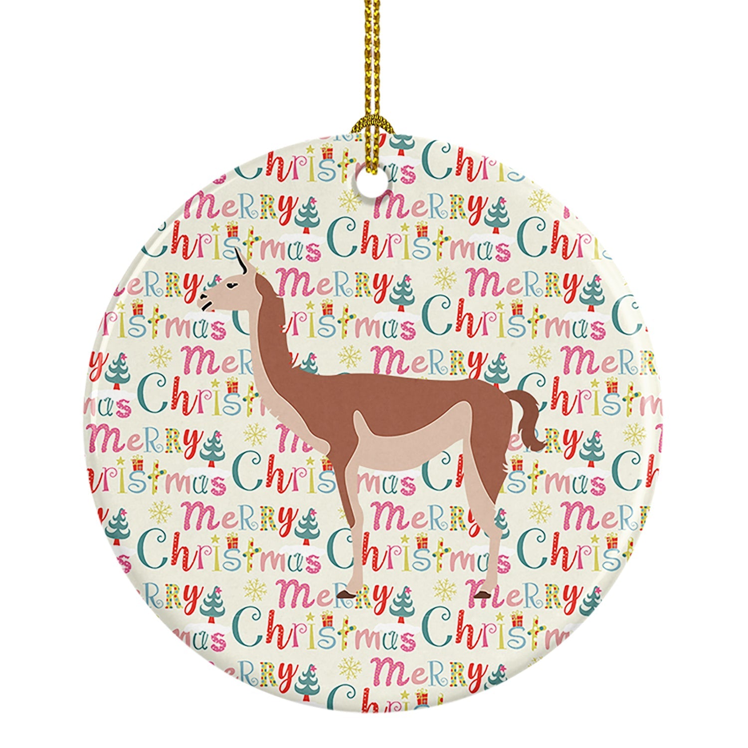 Guanaco Christmas Ceramic Ornament